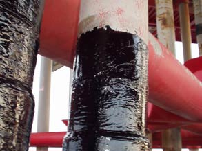 用贝尔佐纳 (Belzona) 橡胶修复产品修复的立管 用贝尔佐纳 (Belzona) 橡胶修复产品修复的立管